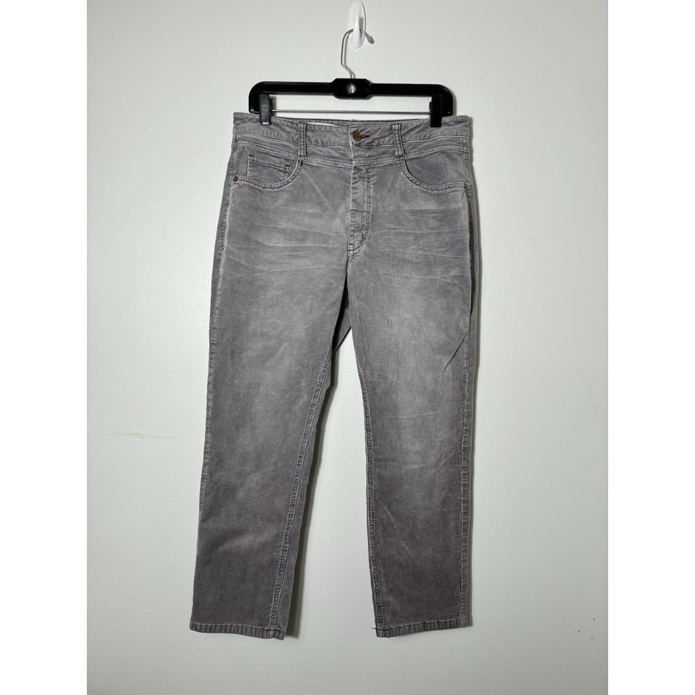 Pilcro Corduroy Straight Leg Pants Women's Size 32‎ Gray Minimalist Hipster 90's